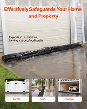 Flood Barrier, 10 Pack, 5 x 0.7 ft Flood Bags with Bucket, Reusable Water Absorb