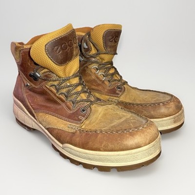 ECCO Brown Leather Hiking Boots Men's Size EU 46 Lace Up Comfort Outdoor US 12