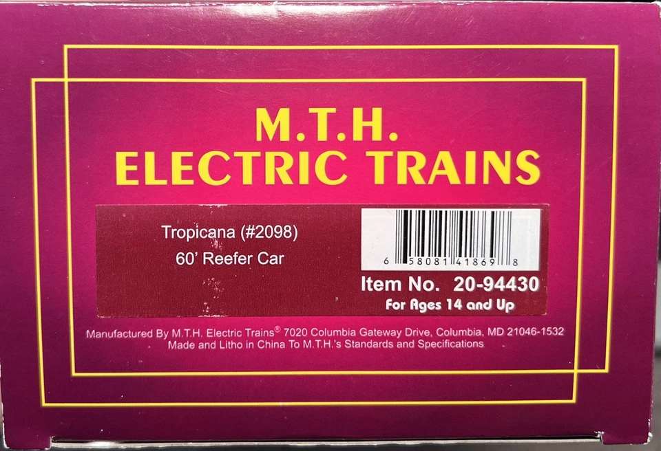 MTH 20-94430 Tropicana 60’ Reefer Car - Image 2 of 4