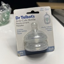 Dr. Talbot s Anti-Colic Silicone Bottle Nipples 2-Pack New