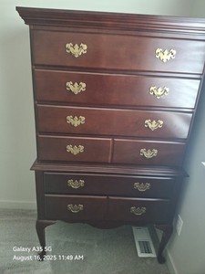 The Bombay Company Mahogany Chest 7 Drawers Brass Handles Dark Wood 1997