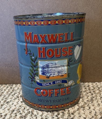 VTG Maxwell Coffee Metal Tin Canister General Foods 32oz