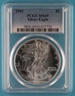 1992 $1 American Silver Eagle Dollar PCGS MS69
