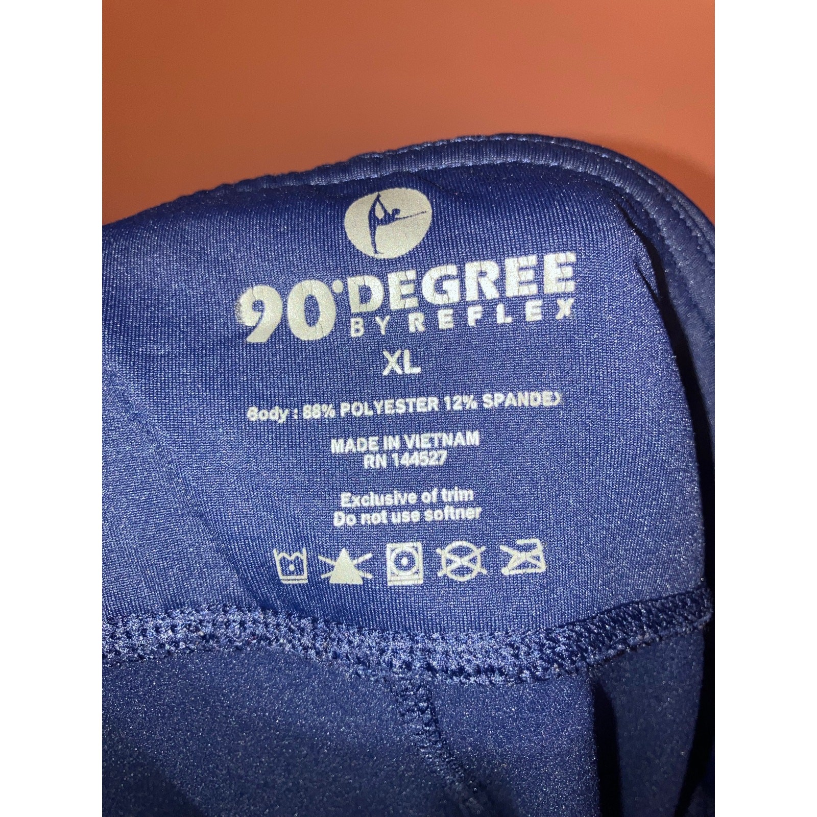90 Degrees by reflex navy blue fleece lined leggings size XL 