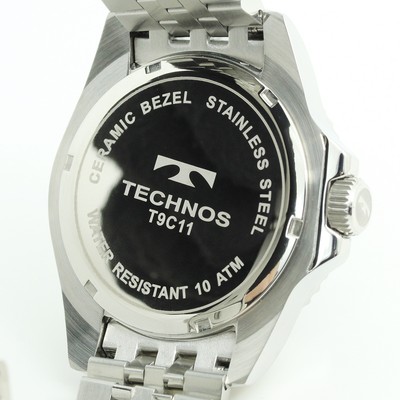 TECHNOS T9C11SB T9C11 Series Quartz Analog Black Silver | eBay