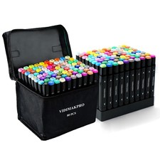 Alcohol Markers 80 Colors with Base Dual Tip Art Drawing Markers for Kids Stu...