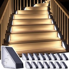 Solar Step Lights for Outside 16 Pack Solar Powered Stair Lights Outdoor