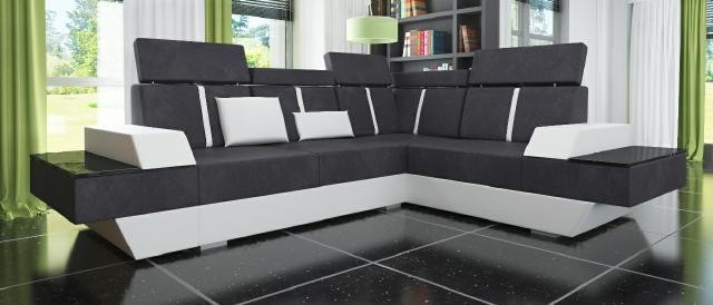 Divano angolare design + USB salotto divano divano angolare tessuto pelle su misura nuovo
