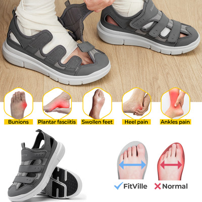 FitVille Diabetiker Sandalen Herren Extra Weit Orthopädische Schuhe Senioren
