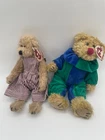 VTG Ty Beanie Attic Treasures Piccadilly Clown Bear & Tinny Tim lot of 2