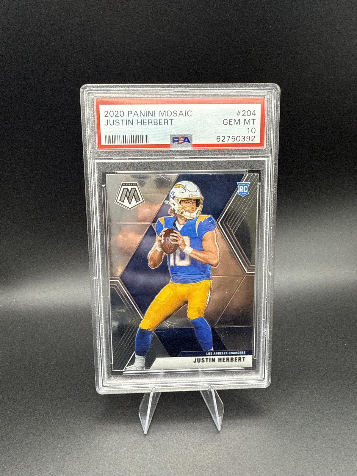 Justin Herbert RC 2020 Panini Mosaic LA Chargers ROOKIE PSA 10