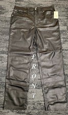 LOW PRICE Universal Thread High Rise 90s Straight Faux Leather Pants BLK Sz 16R