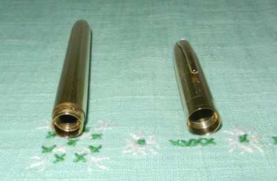 Vintage Sheaffer Gold Electroplate USA Empty Cap & Barrel