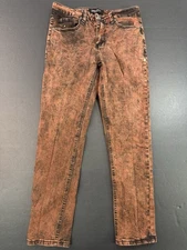 Smoke & Ash Jeans Men 29x30 Red Skinny Tapered Acid Wash Hipster Modern Retro