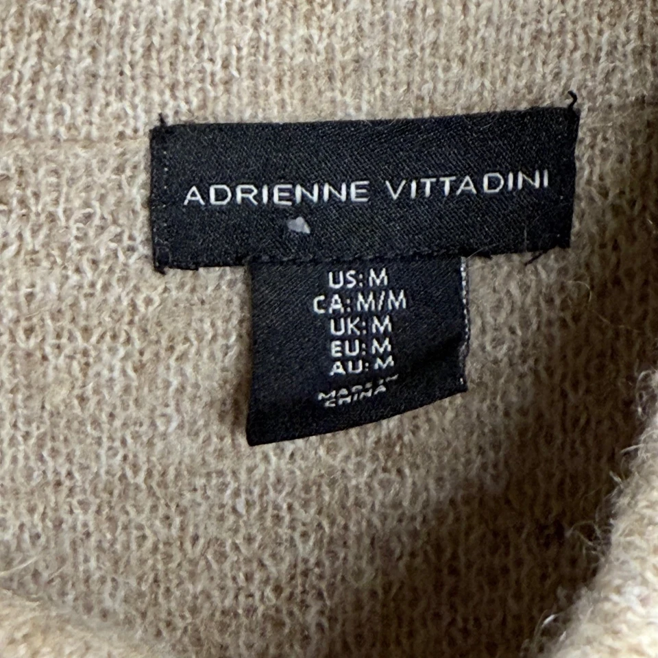 Women's Adrienne Vittadini Tan Wool Blend Long Cardigan Sweater Jacket Size M - Image 4 of 4