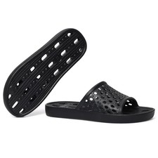 Shower Shoes for Women Non-Slip Quick Dry Shower 8 Women/6.5 Men Black