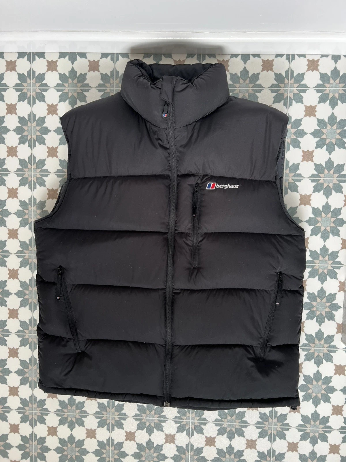 Berghaus Mens Puffer Down Gilet Vest Bodywarmer Zip Pockets - XL - Black