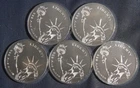 FIVE (5)  1 OZ .999 SILVER  ROUNDS LIBERTY FREEDOM  LOT 230724