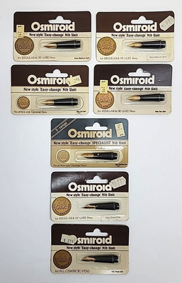 7 Osmiroid Rolla Nibs-2 Med. Soft-2 Fine Soft-Med. Hard-Extra Fine-Broad Soft