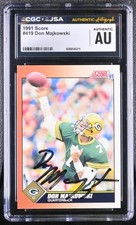 Don Majkowski Signed 1991 Score Card #419 Green Bay Packers CGC AU JSA Auto