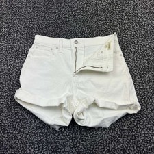 Madewell The Perfect Mid-Length Jean Short White Denim Cutoff Size 29