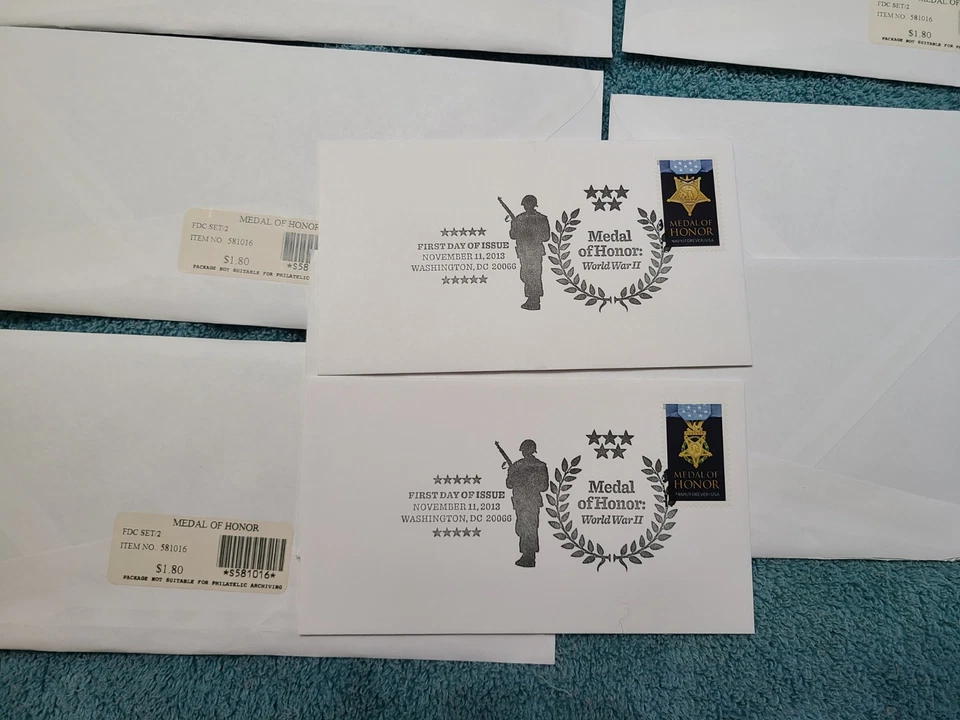 Medal of Honor Stamps: World War II 4 Folios of 20 Mint. 6 First Day Issue Sets - Image 4 of 4