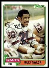Billy Taylor Signed Auto Autographed Card 1981 Topps #34 New York Giants