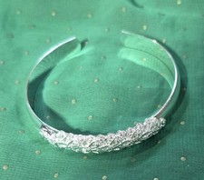 Silver Tone Metal Rhinestone Bridal Tiara Headband Hair Accessory - DORL