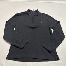 Polo Ralph lauren Black 1/4 zip boys size 6 Sweater Pullover