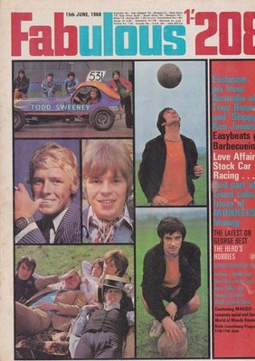 Fabulous 208 15/06/1968. Tony Bonner/Love Affair/Easybeats/Monkees/Ola. GD/VG