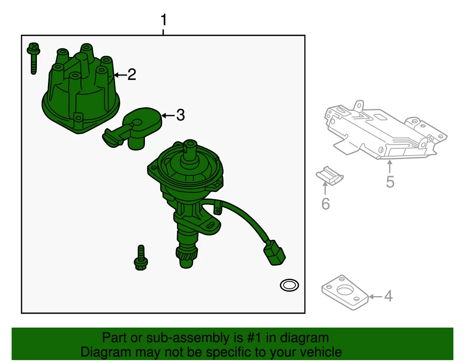 Distribuidor de encendido original Nissan Pathfinder Xterra Quest 1996-2004 Foto 3 de 3