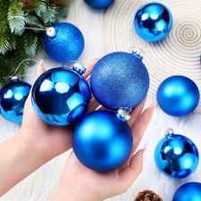 Namalu 12 Pcs 3.34 Glass Christmas Balls Ornaments Glitter Matte and Shiny Ba...