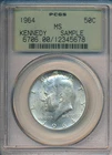 1964 KENNEDY SILVER HALF DOLLAR **PCGS CERTIFIED MS SAMPLE**