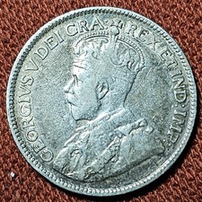1918 Canada 25 Cents George V Silver Coin VF KM#24