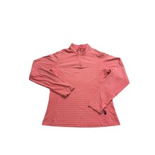 Adidas Pullover Women Large Pink Excellent Climalite Quarter Zip Striped Golf