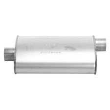 Exhaust Muffler Turbo Classic Steel Oval Gray Exhaust Muffler 2.25 Offset Id