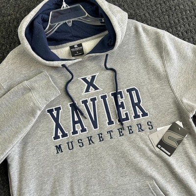 Xavier Musketeers Hoodie VR Pullover Gray L Colosseum NEW Big East University