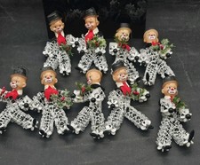 Christmas New Years Ornament Beaded Hobo Drunk Vtg Craft