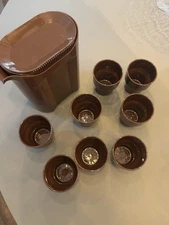 Vintage Mepal Rosi beverage set, brown w/ 8 Cups Made In Holland
