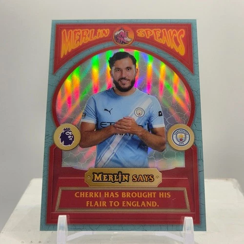 2025-26 Topps Merlin Chrome Premier League Rayan Cherki Merlin Speaks Insert