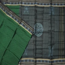 Namaste Vintage Green Sarees 100% Pure Silk Printed Indian Sari 5YD Craft Fabric