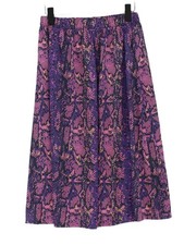 NA-KD Women's Midi Skirt M Purple Animal Print 100% Polyester Midi A-Line