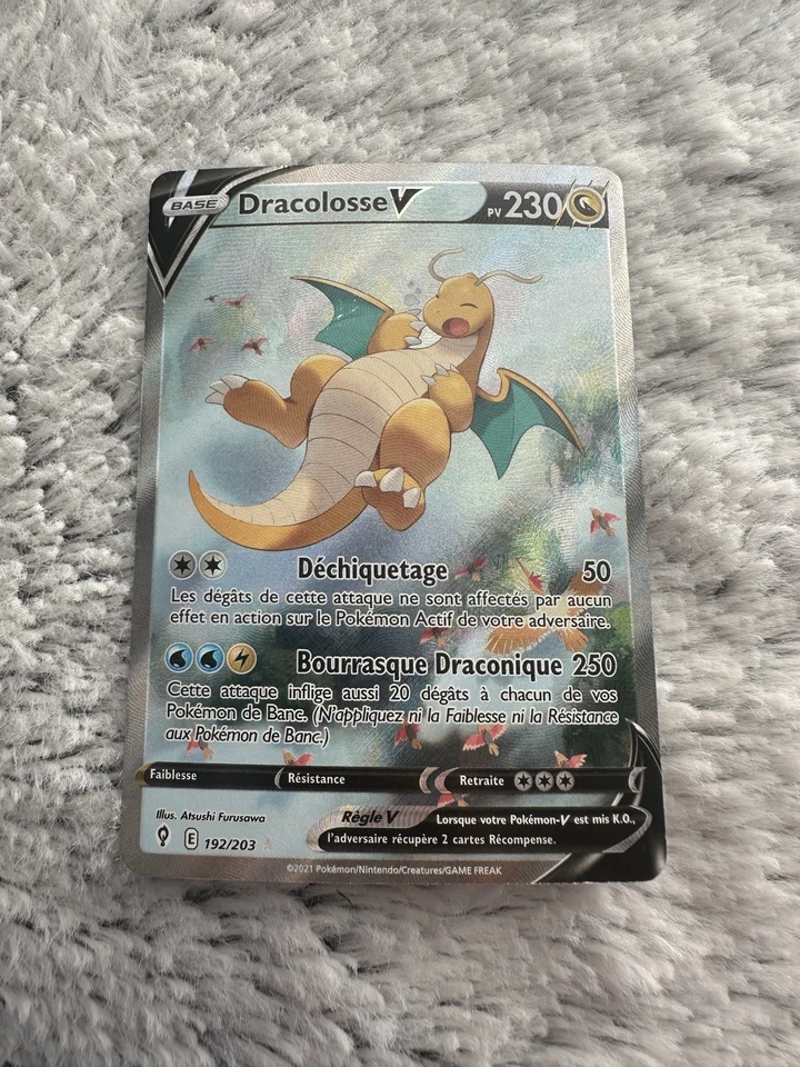 Carte Pokemon Evolution Celeste - Dracolosse V 192/203 Alternative Secrette - Photo 1/2