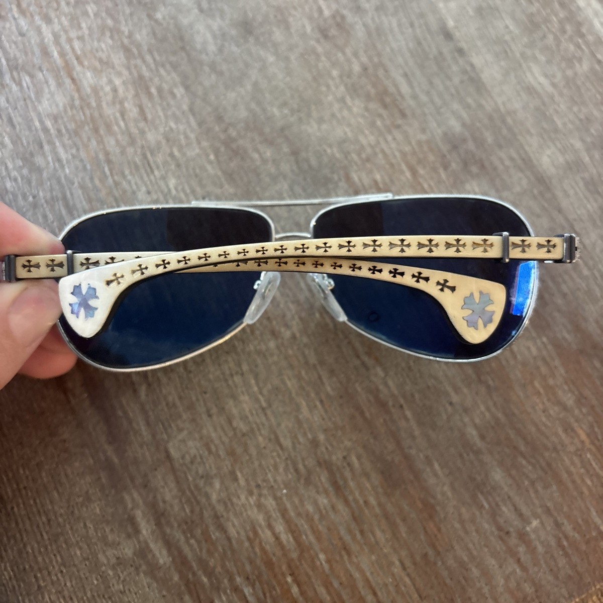 Chrome Hearts Grand Beast Boned Mother Of Pearl Sunglasses Out Of
