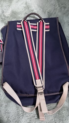 Tommy Hilfiger Navy Blue Backpack Vintage Style w/ Leather Trim – 18.5x14x4” - Bild 8 von 13