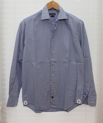 Herren Hemd Tommy Hilfiger Gr. M, Fitted langarm weiß-hellblau gemustert