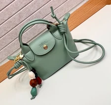 LONGCHAMP  Le Pliage Xtra XS Handbag Celadon - Leather New