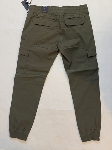 Kenneth Cole Jogger Pants Men's Large Olive Green Cargo Pockets Drawstring Waist - Picture 2 of 9