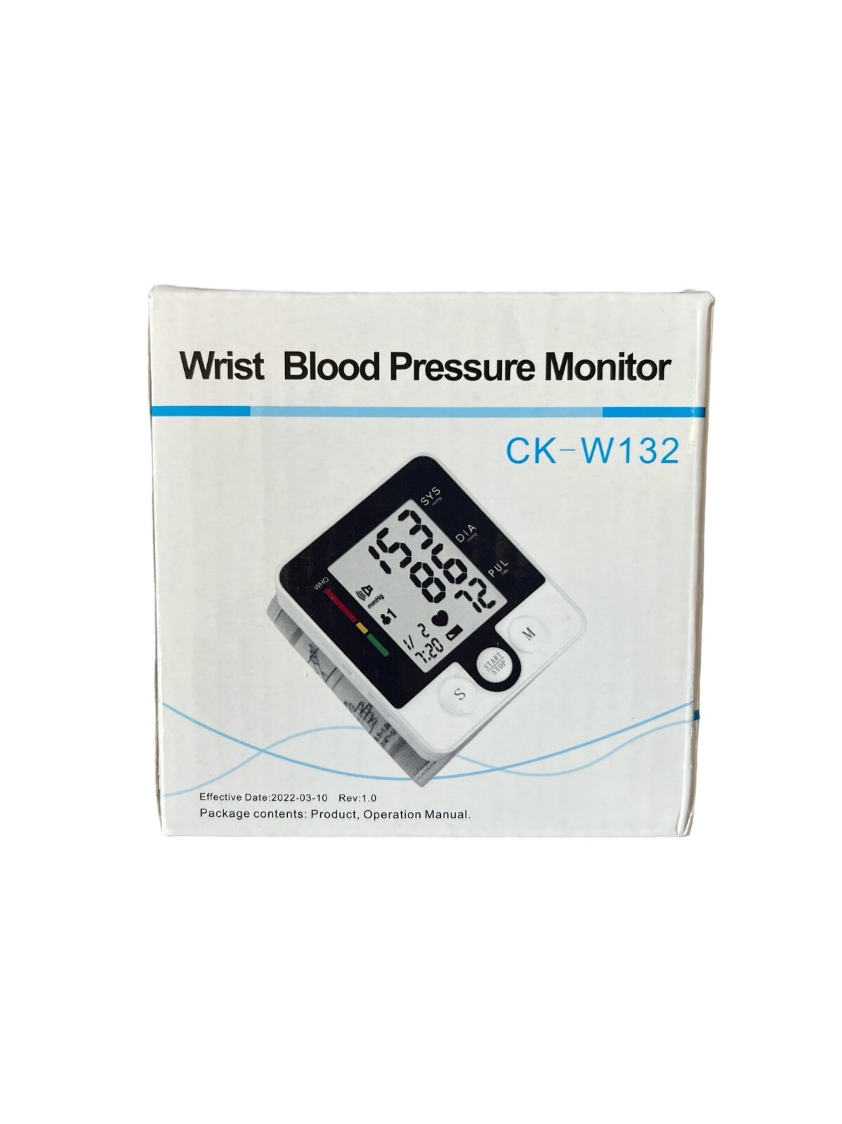 Wrist Blood Pressure Monitor CKW132 LCD Digital Display WHO warning