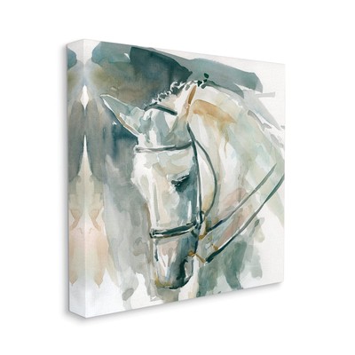 Contemporary Horse Portrait Solemn Equestrian Pose, Designed by Carol Robinso...